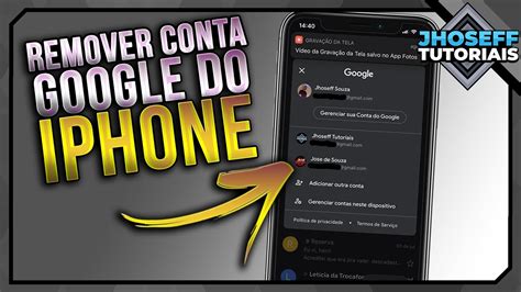 Como Remover Contas Do Google No Iphone YouTube