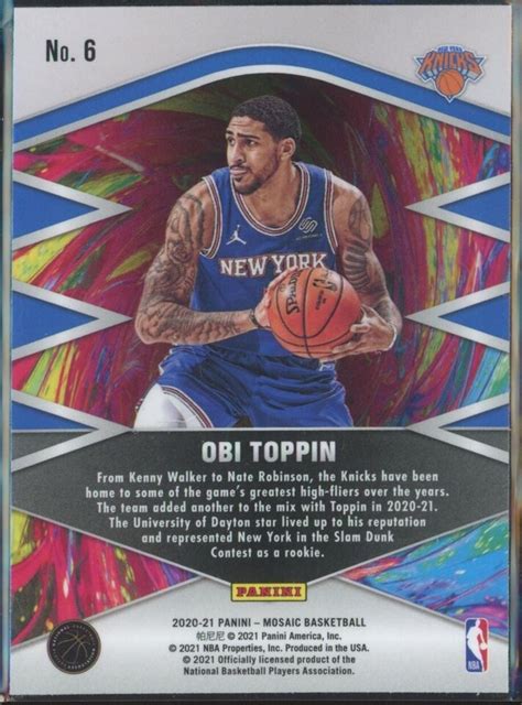 Panini Mosaic Obi Toppin Introductions Rookie Rc Knicks Ebay