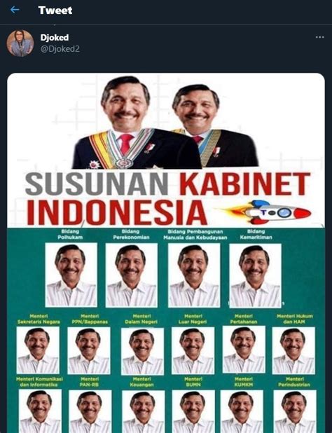 VIRAL Susunan Kabinet Indonesia Isinya Luhut Semua PORTAL ISLAM