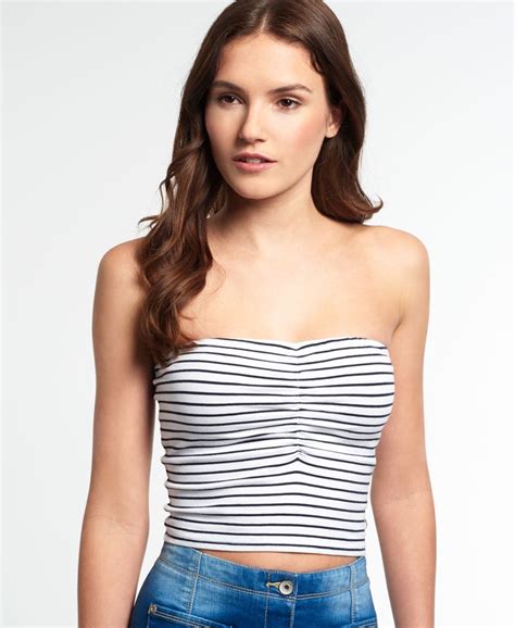 Womens Essentials Bandeau Top In White Superdry