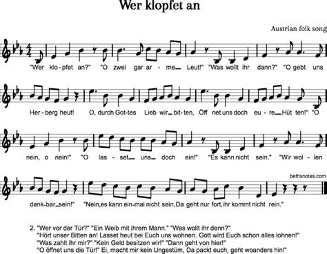 Wer Klopfet An Beth S Notes Elementary Music Lessons Christmas