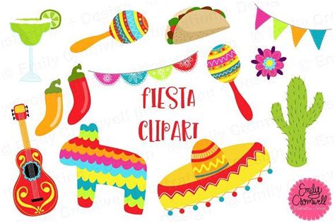 Fiesta Clipart by Emily Cromwell Designs on @creativemarket | Clip art ...