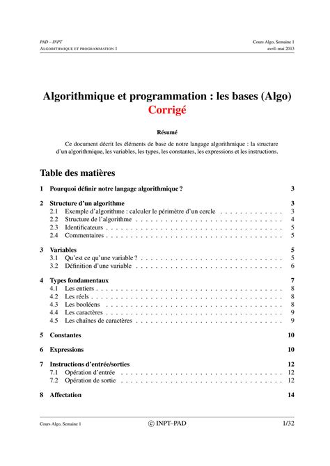 Solution Algorithmique Sur Exercices Corriger Studypool