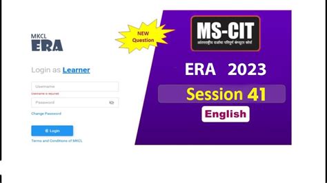 ERA Session 41 2023 MSCIT ERA Session 41 ERA Session 41 In English