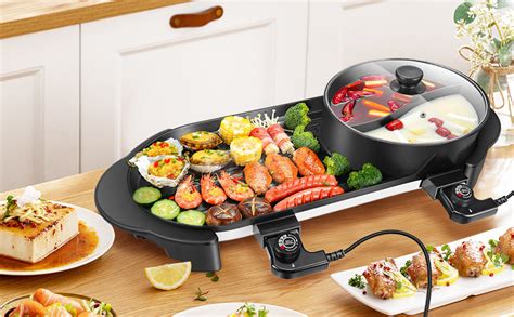 Amazon 2000W Electric Grill Indoor 2 In 1 Hot Pot With Grill For