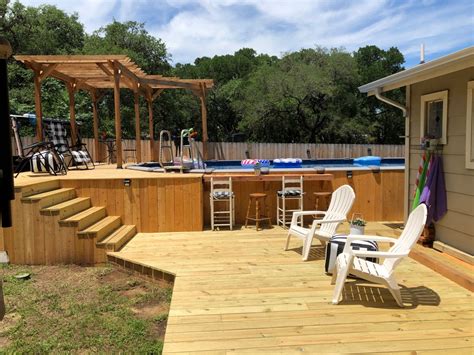 Love Our Deck And Above Ground Pool Pools Backyard Inground