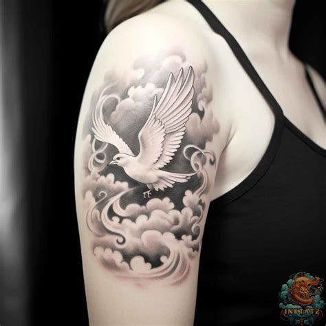 Incredible Dove Tattoo Designs with Clouds – 37 Designs - inktat2.com