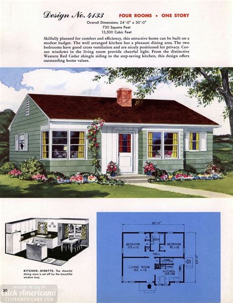 130 Vintage 50s House Plans Used To Build Millions Of Mid Century Homes