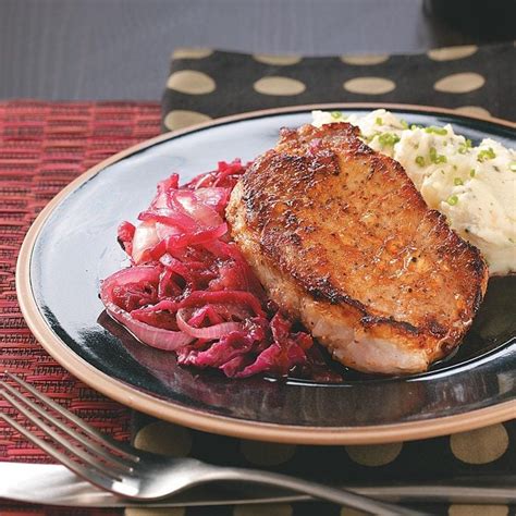 Caraway Pork Chops And Red Cabbage Recipe How To Make It