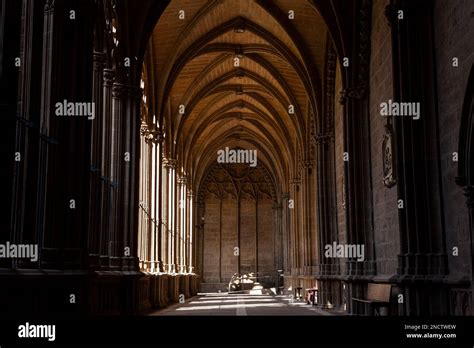 View Of The Ornate Gothic Cloister Arcade Arches Of The Catholic