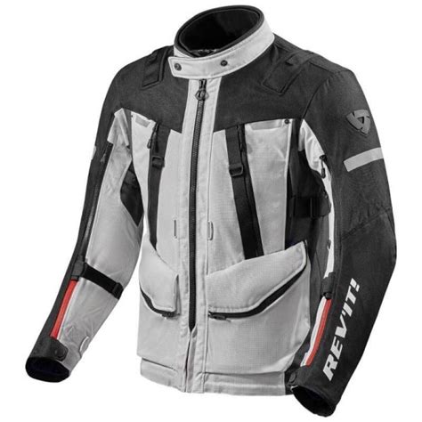 Revit Sand H O Motorradjacke Silber Schwarz