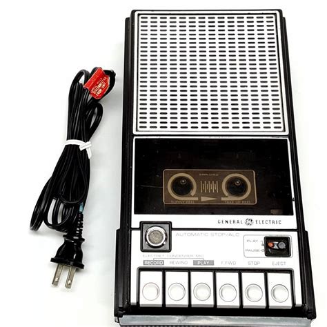 Ge General Electric 3 5105g Tape Player Recorder Black Silver Vintage Cassette Ge Vintage