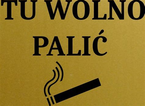 Tabliczka aluminiowa na drzwi ścianę Tu Wolno Palić 15x10 Nierdzewna