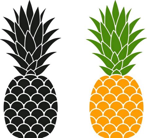 Pineapple Black And White Print Royalty Free Vector Image