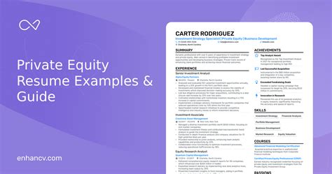 Private Equity Resume Examples Guide For