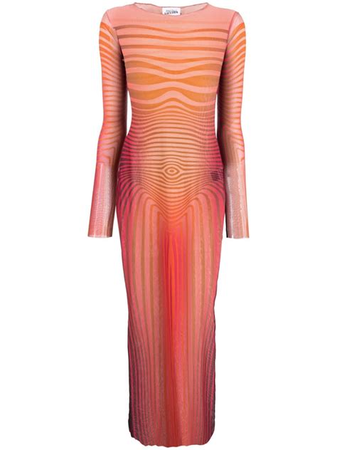 Jean Paul Gaultier Body Morphing Striped Dress Farfetch