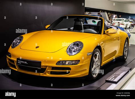 Stuttgart Germany Sep 2019 Yellow Porsche 911 Carrera 4 Cabriolet