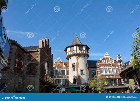 Europa Park, Rust, Germany, April 20. 2022 - Buildings and Facades in the Theme Park of ...