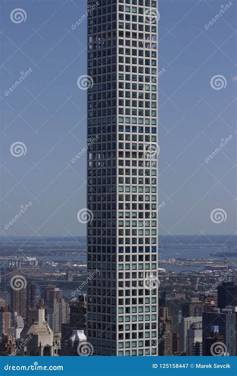 Lonely Narrow And High Skyscraper In New York City Center Vertical