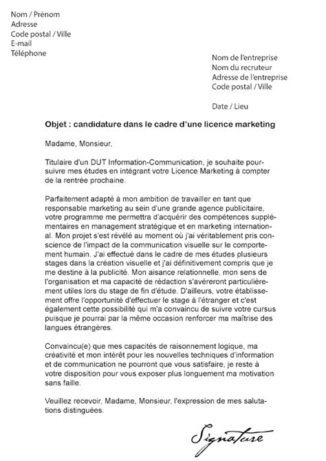 Lettre De Motivation Projet Tutor Dut Laboite Cv Fr