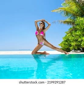 Sexy Woman Bikini Near Pool Maldives Stock Photo 2199291287 Shutterstock