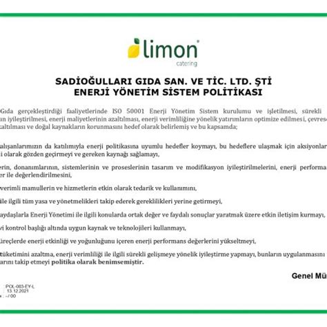 Politikalar M Z Limon Catering