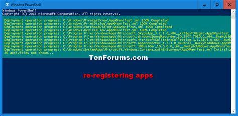 Reinstall And Re Register Apps In Windows 10 Tutorials
