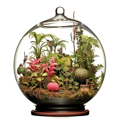 Premium Photo Glass Florarium With Succulents And Plants Isolated On