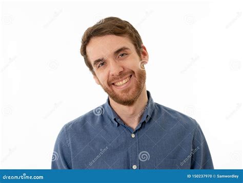 Portrait Of Attractive Cheerful Young Man With Smiling Happy Face