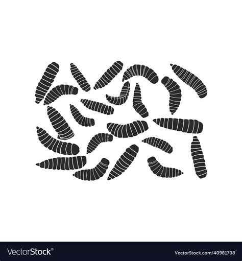 Maggot Silhouette Royalty Free Vector Image Vectorstock