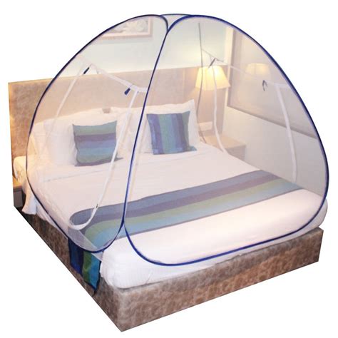 Silver Shine Blue Polyester Double Bed Mosquito Net For Home At Rs