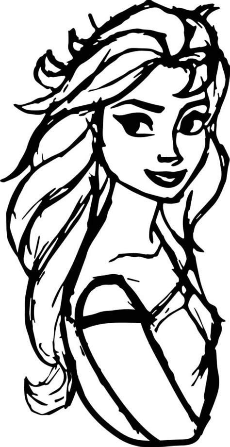 Open Hair Elsa Coloring Page Wecoloringpage The Best Porn Website