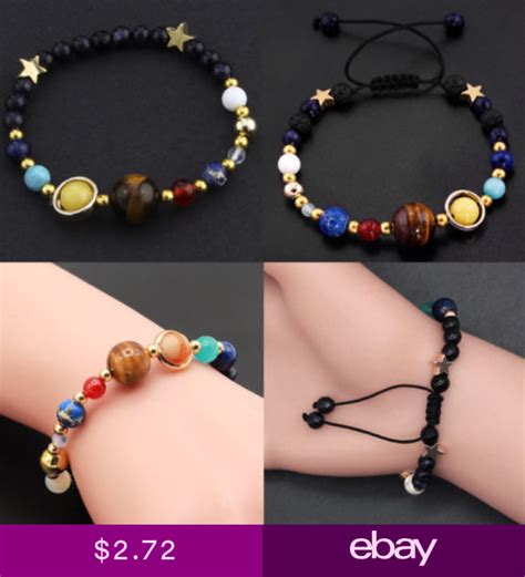 Explore Universe Solar System Galaxy Eight Planets Stone Beads Braided