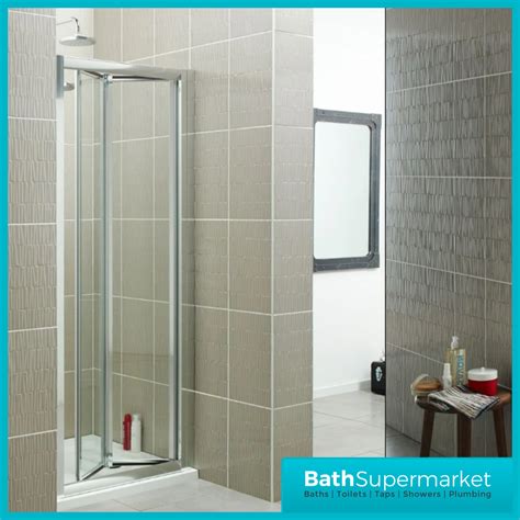 Kvit Kv6 Chrome Frame Bi Fold 4mm Glass Shower Door 700mm 900mm Wide