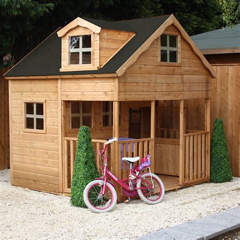 Mercia Kids Wooden Playhouse With Dorma Window - Kids Outdoor Play | C