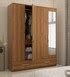 Buy Linden 4 Door Wardrobe In Natural Finish With Mirror Online 4