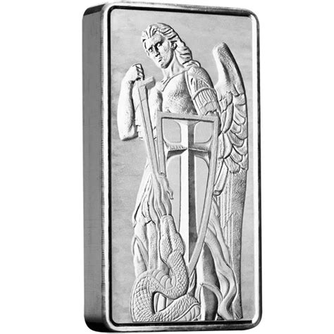 Scottsdale Mint Archangel Michael 10 Oz Silver Bar New Monument