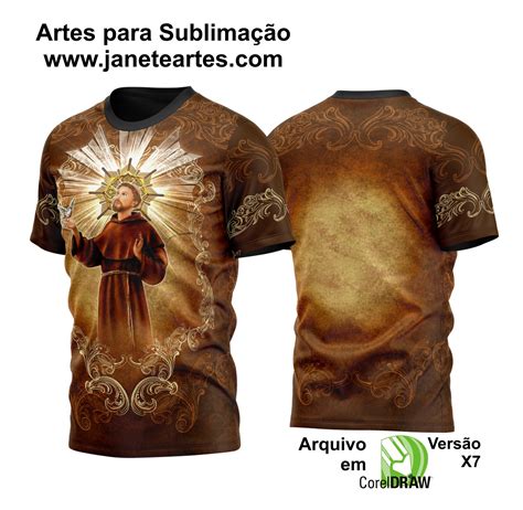 Arte Vetor Camisa São Francisco de Assis 2023 Modelo 1 Janete Artes