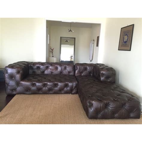 Restoration Hardware Soho Tufted Sectional Sofa | Chairish