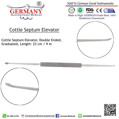 Cottle Septum Elevator Double Ended Graduated Length 23 Cm 9 In