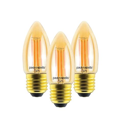 Paul Russells Led Filament Dimmable Candle Bulbes E27 45w 423 Lumens 40w Equivalent 2200k