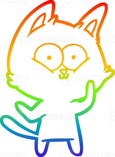 Regenbooggradi Nt Lijntekening Cartoon Kat Png