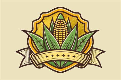 Vintage Corn Label With Retro Agricultural Style Premium Ai Generated