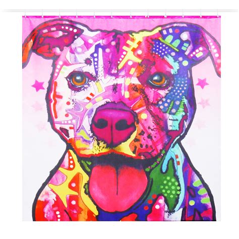 180 X 180cm Bathroom Shower Curtain Graffiti Dog Pattern Print