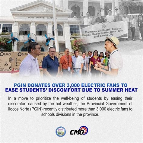 Batac PGIN Donates Over 3 000 Electric Fans To Ease Students