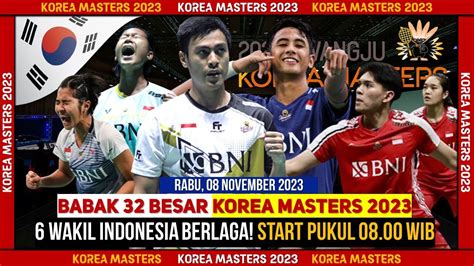 Jadwal Lengkap Korea Masters 2023 Babak 32 Besar Day 2 Perang Saudara