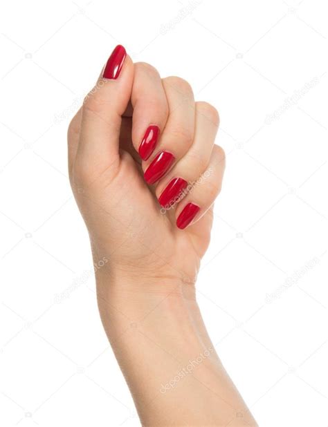 Woman Hand With French Manicured Red Nails Stock Photo By Dml5050 30830513