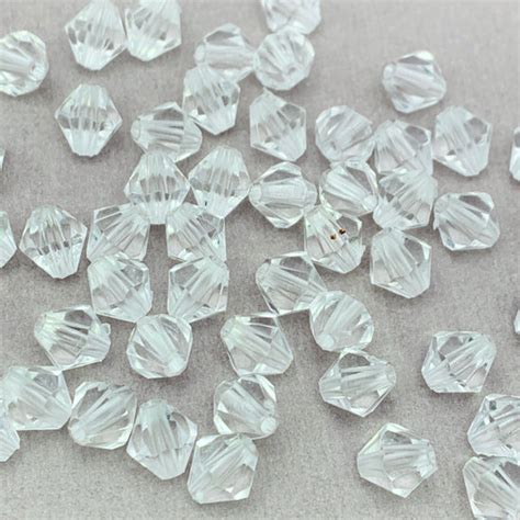 Clear Acrylic Bicone Beads 8mm 50 Pack Easy Crafts