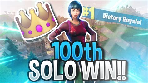 100th SOLO WIN Fortnite Battle Royale Gameplay YouTube