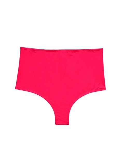 Calzon De Bikini Pin Up Con Tanga Rojo Samia Cl Tama O L Color Rojo